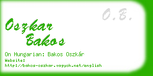 oszkar bakos business card